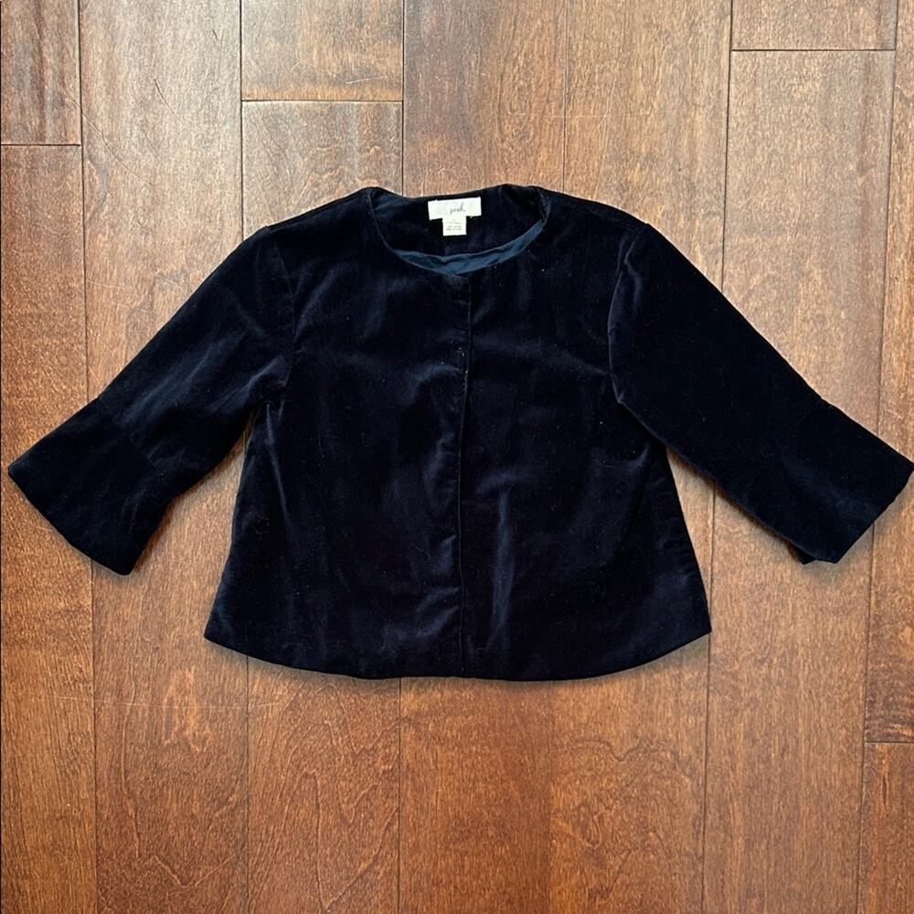 Peek Deep Dark Blue Velvet Kids Jacket, Perfect for Layering Size 12-18 Months